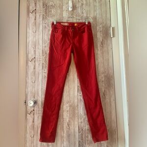 Pilcro red skinny jeans women's size 25 pants Anthropologie Fall Christmas